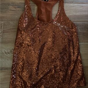 Sequin Copper Tank Top